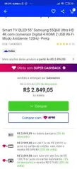  [ Cartão Submarino - pelo APP] TV QLED 55" Samsung 55Q60 | R$2899+ AME( R$2319,20)