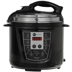 [AME R$ 128] Panela de Pressão Elétrica Preta 4L Fun Kitchen