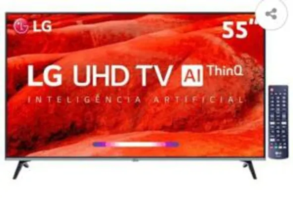 Smart TV LED 55" UHD 4K LG 55UM7520 ThinQ | R$2.099