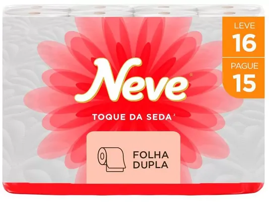 [Cliente Ouro] Papel Higiênico Folha Dupla Neve Toque de Seda - 16 Rolos 30m