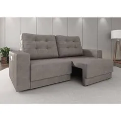 Sofá Retrátil 3 Lugares Cinza Velosuede Soft London - At.home | R$417