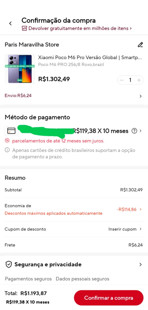 Imagem na descrição da promoção