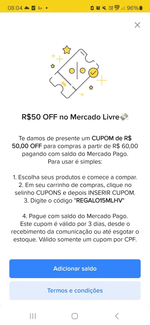 Imagem na descrição da promoção