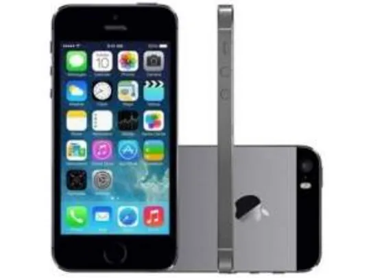 [CLUBE DA LU] iPhone 5s Apple 16GB iOS 8 Tela 4" 4G Wi-Fi - Câm. 8MP Grava em HD GPS Proc. M7 - Cinza Espacial por R$ 1539