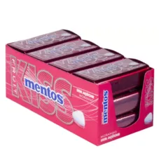 Pastilha Mentos Kiss Morango - Caixa com 12 latinhas 