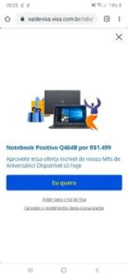 [Visa] Notebook Positivo Q464B | R$1.499