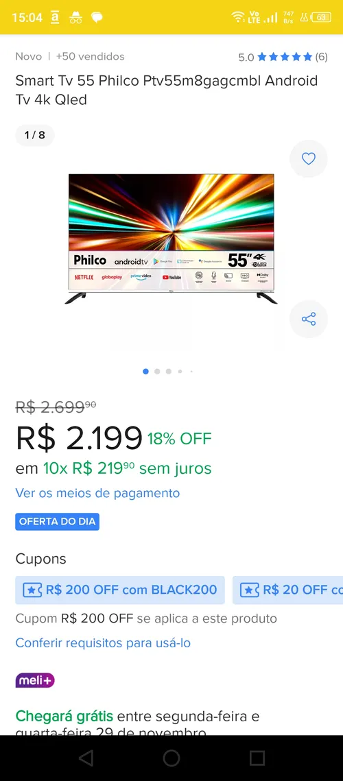 Imagem na descrição da promoção