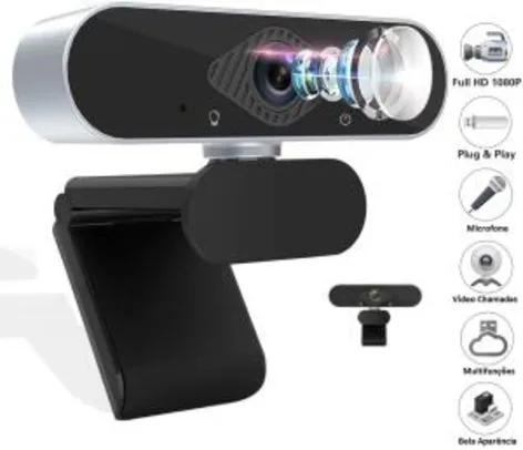 Webcam Full Hd1080p Com Microfone Para Live Videoconferências Vlog