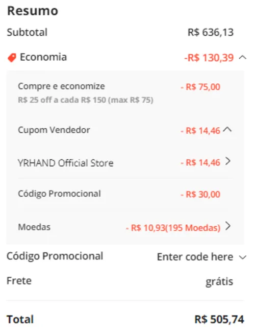 Imagem na descrição da promoção