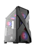 Gabinete Gamer Redragon Brawn, Mid Tower, S-Fan, Vidro Temperado, Black, S-fonte R$195