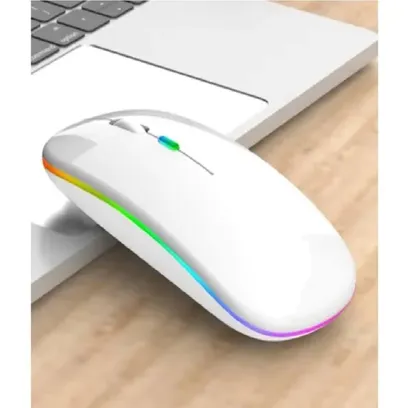 Foto do produto Mouse Optico Sem Fio Recarregável Led Rgb 2.4 Ghz Wirelles Usb Computador Silencioso Retroiluminado Mouse