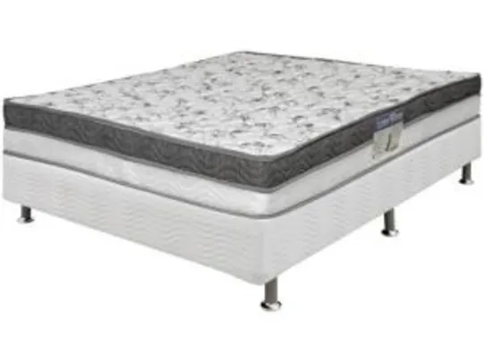 Cama Box Casal (Box + Colchão) Ortobom Mola - 44cm de Altura Physical Luna Silver - R$600