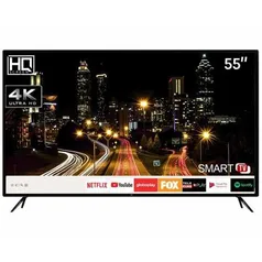 Smart TV LED 55" HQ HQSTV55NY Ultra HD 4K 3 HDMI 2 USB Wi-Fi