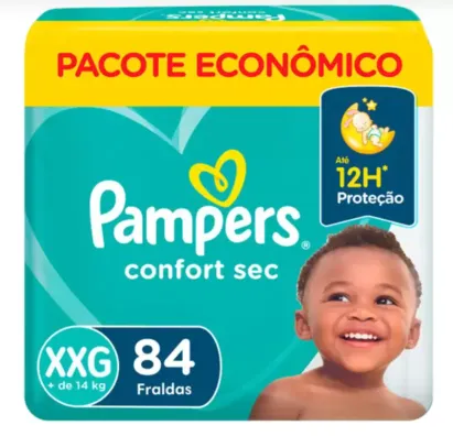 [CLIENTE OURO] Fralda Pampers ConfortSec Tam. XXG + de 14Kg - 84 Unidades