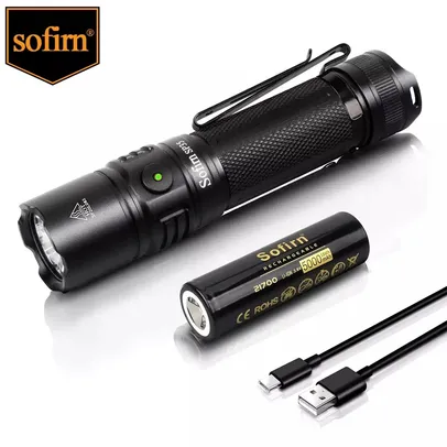 Lanterna Sofirn Sp35 Rechargeable Led Flashlight 21700 Type C 2a Sst40 2200lm Torch 2 Groups With Ramping Power Indicator Update Atr - Flashl