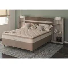 Cama Box Casal + Colchão Herval Capri com Pillow Inn e Molas Ensacadas | R$800