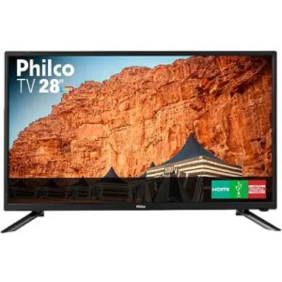 TV LED 28" Philco PH28N91D HD com Conversor Digital 1 USB 1 HDMI - Preta por R$ 549