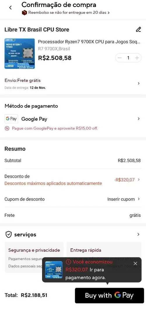 Imagem na descrição da promoção