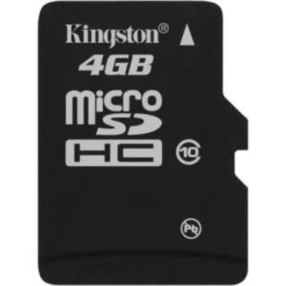 [Shoptime] Cartão de Memória Kingston 4GB MicroSDHC com Adaptador SD (classe10) R$ 10