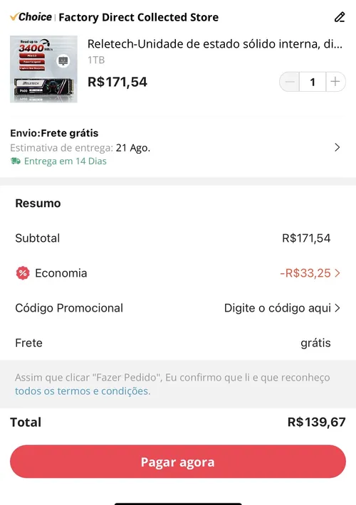 Imagem na descrição da promoção