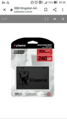 SSD KINGSTON 240GB | R$221