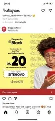 20 reais off em compras acima de R$100