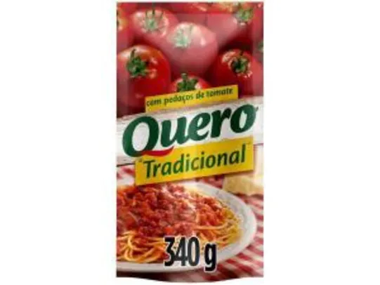 [APP +OURO]Molho de tomate Tradicional Quero 340g - R$0,90