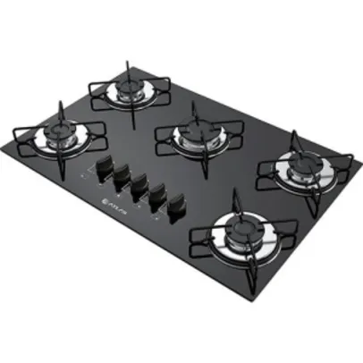 Cooktop à Gás 5 Bocas Atlas Agile Preto com Mega Chama por R$ 267