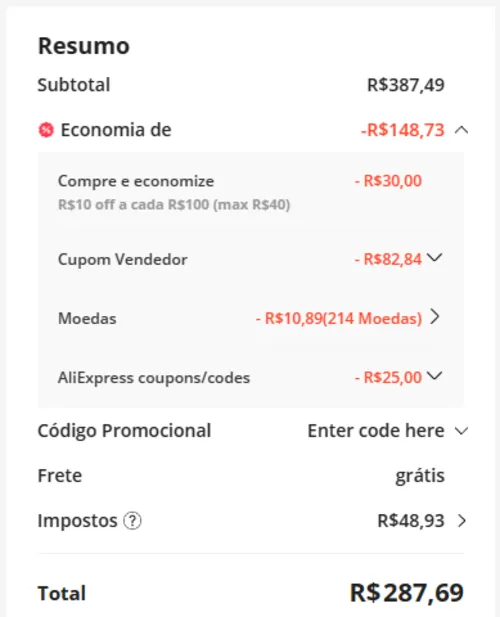 Imagem na descrição da promoção