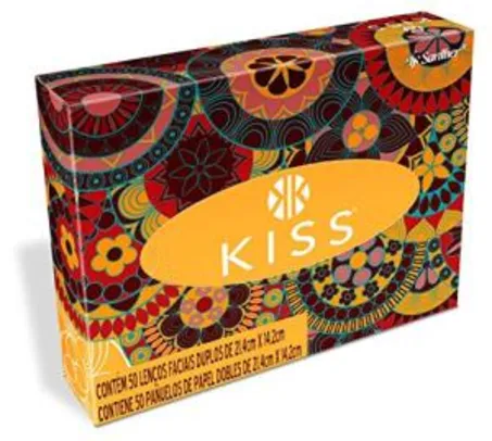Kiss Lenço Facial Folha Dupla Branca, 50 Lenços | Recorrência | R$3,14