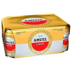 Cerveja Amstel 12 Unidades Lata 350ml