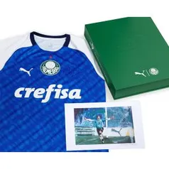 Kit Camisa Palmeiras Marcos 1999 Edição Especial Autografada Torcedor Puma - Azul