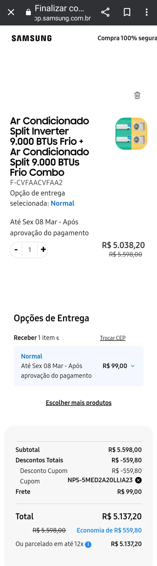 Imagem na descrição da promoção