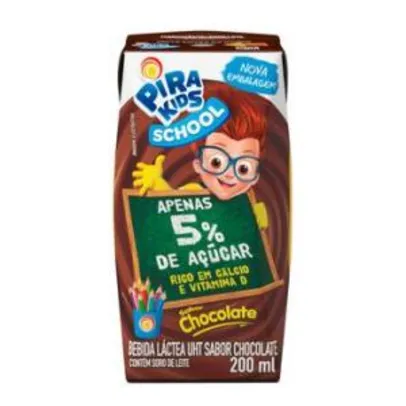 Bebida Láctea Pirakids School Sabor Chocolate 200ml (R$0,50)