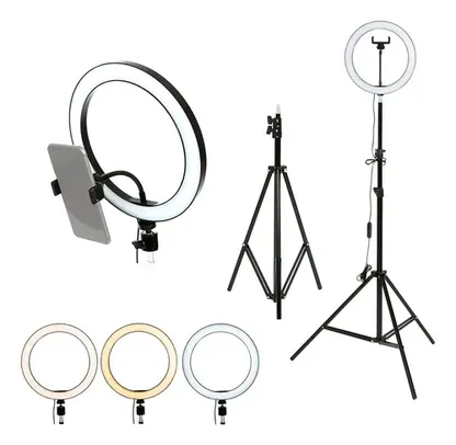 Ring Light Led Iluminador 26cm Tripé 2.1m Trevalla