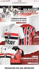 Até 75% OFF na loja oficial do São Paulo Futebol Clube