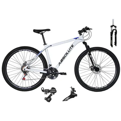 Bicicleta 29 Absolute Nero 4 27v Câmbios Shimano Deore e Altus, K7, Freio Hidráulico e Susp c/ Trava