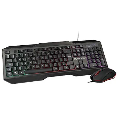 Combo Teclado e Mouse Gamer 2400 dpi com Fio e Indicadores de LED Multilaser