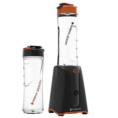 Blender Cadence Zoop Contrast com 2 Jarras, 110V, Preto e Laranja, BLD701