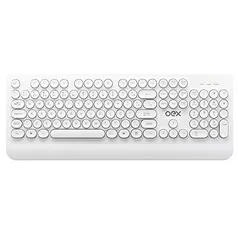 Teclado Pop OEX Com Teclas Redondas Silenciosas com Apoio de Punho Plug & Play TC401 Branco