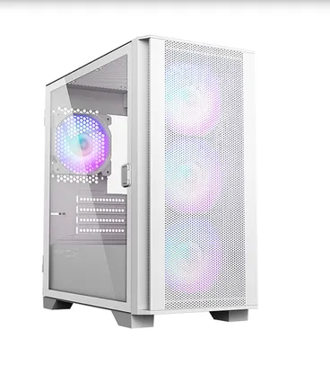 Gabinete Gamer Montech AIR 100 ARGB, Mini Tower, White, mATX, 4 Fans, Vidro Temperado