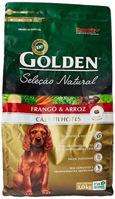 Premier Pet Golden Seleção Natural Ração para Cães Filhotes, Sabor Frango & Arroz, 3kg