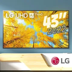 Smart TV LG 43" 4k UHD 43UQ7500 Wi-Fi Bluetooth HDR Thinqai Compatível com Smart Magic Google Alexa