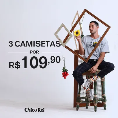 3 camisetas por R$ 109,90