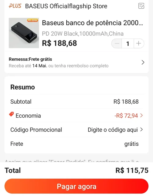 Imagem na descrição da promoção