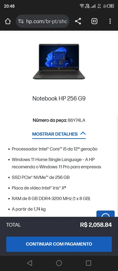 Imagem na descrição da promoção