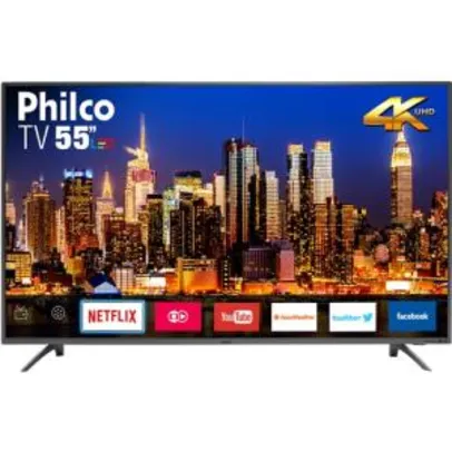 [R$1.588 AME+CC Americanas ] Smart TV LED 55” Philco PTV55F61SNT UHD 4K - R$1.869
