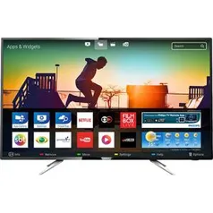 Smart TV LED 43" Philips 43PUG6102/78 Ultra HD 4k com Conversor Digital 4 HDMI 2 USB Wi-Fi 60hz Preta