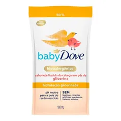 5uni Sabonete Líquido Dove Baby Hidratação Glicerinada Refil 180ml