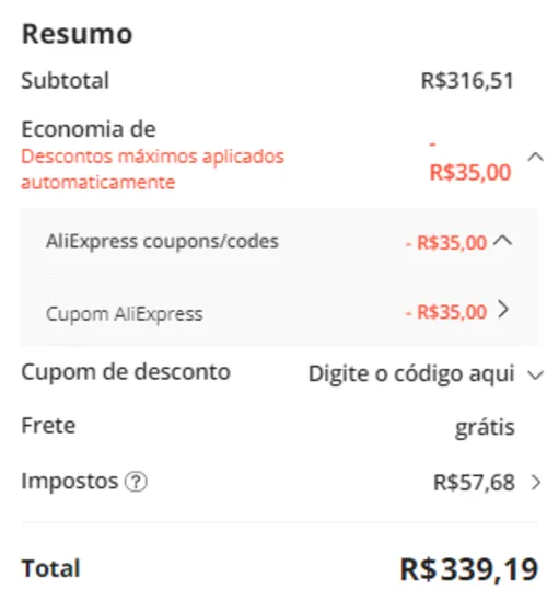 Imagem na descrição da promoção